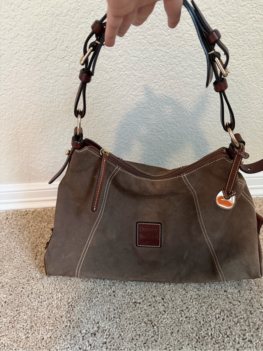 Dooney & Bourke Chocolate Brown Suede Shoulder Bag